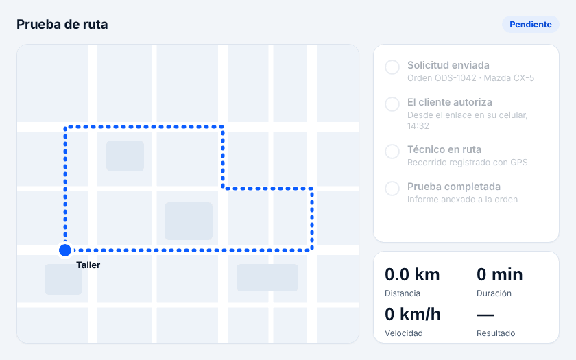 Prueba de ruta: el cliente autoriza desde su celular y el recorrido queda registrado